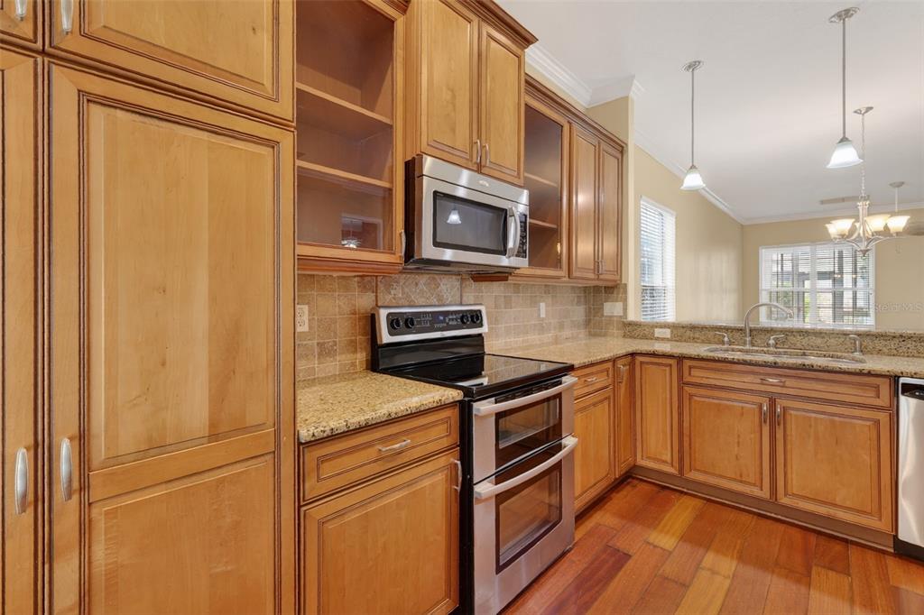 2117 Appalachee Circle Tavares, FL 32778 - Photo 7 of 30 a kitchen with stainless steel appliances granite countertop a refrigerator a stove a sink and a microwave