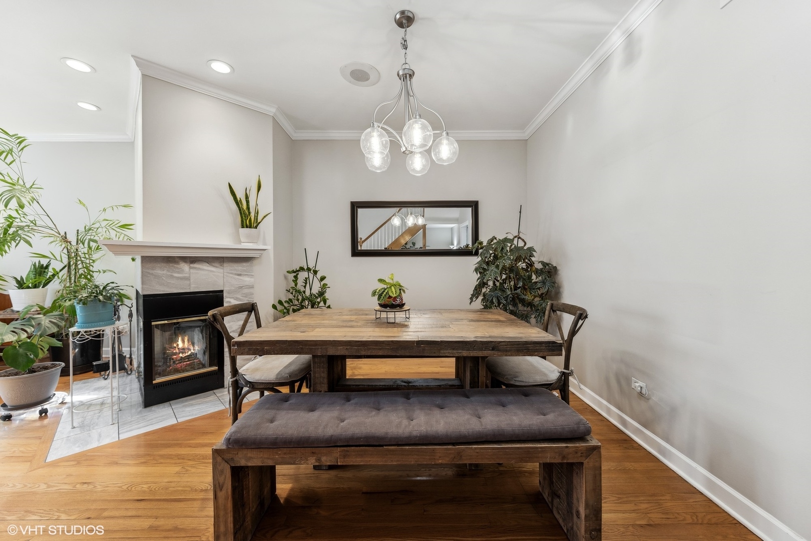 731 South Racine Avenue, Unit B Chicago, IL 60607 - Photo 11 of 29 a living room with furniture and a fireplace
