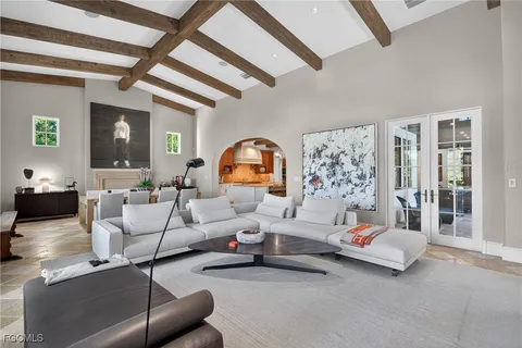 a living room with furniture