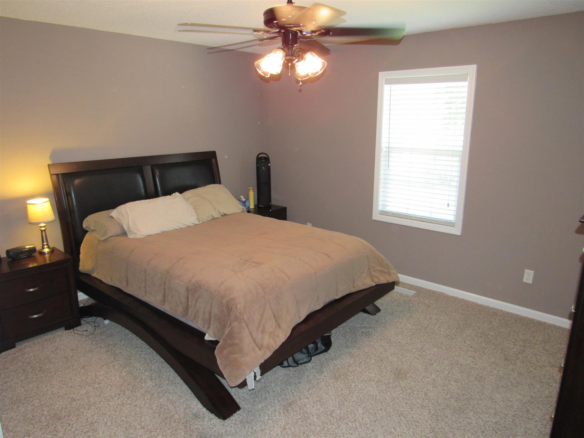 1070 Riley Creek Road Tullahoma, TN 37388 - Photo 16 of 17 a bedroom with a bed and a chandelier