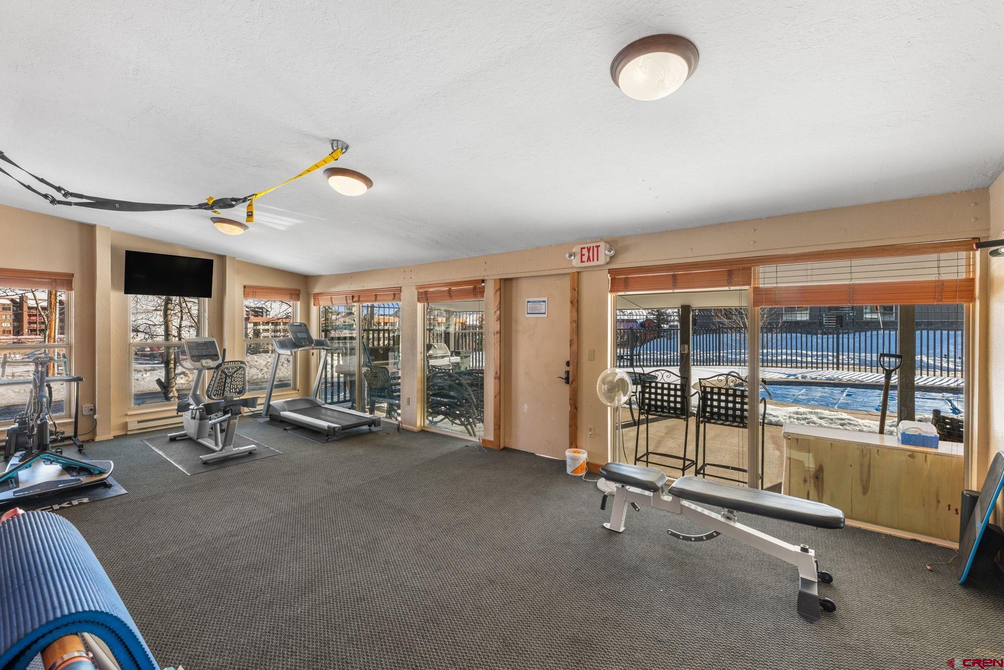 651 Gothic Road, Unit 505 Crested Butte, CO 81225 - Photo 33 of 44 a view of a room with gym equipment