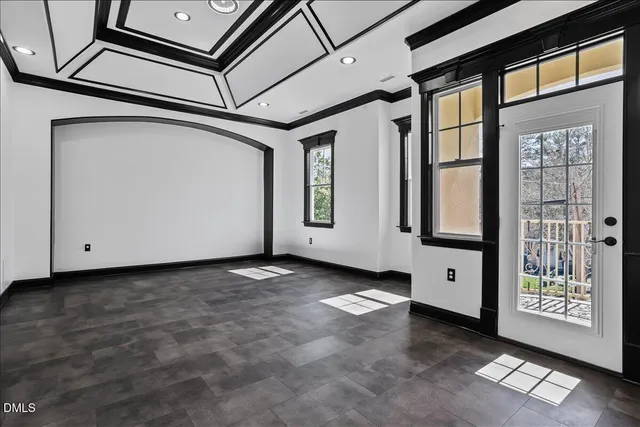 a view of a big room with a large window