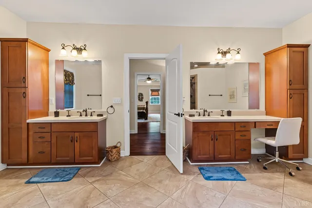 a bathroom with a bathtub and shower