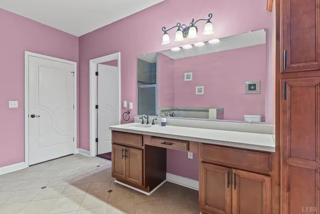 a bench sitting in front of a door