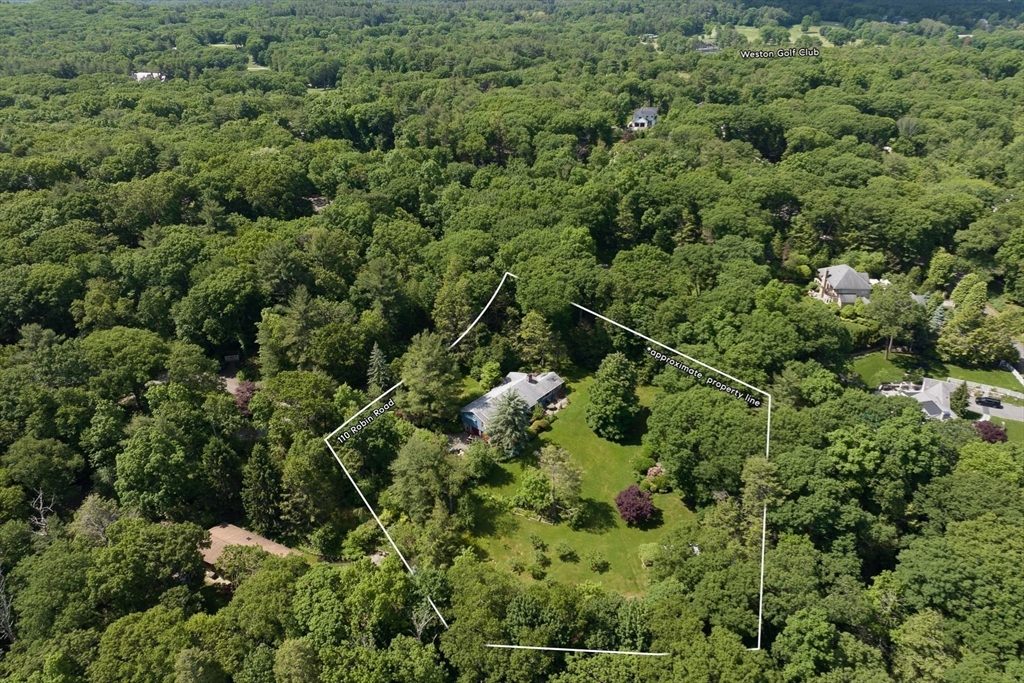 110 Robin Road Weston, MA 02493 - Photo 3 of 40 an aerial view of a house with a yard