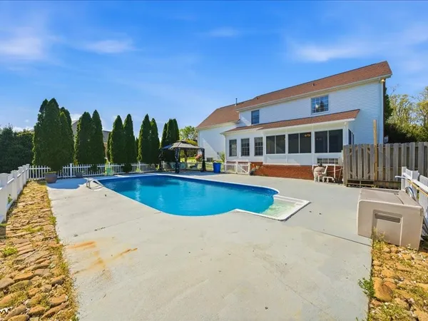 swimming pool view with a outdoor space