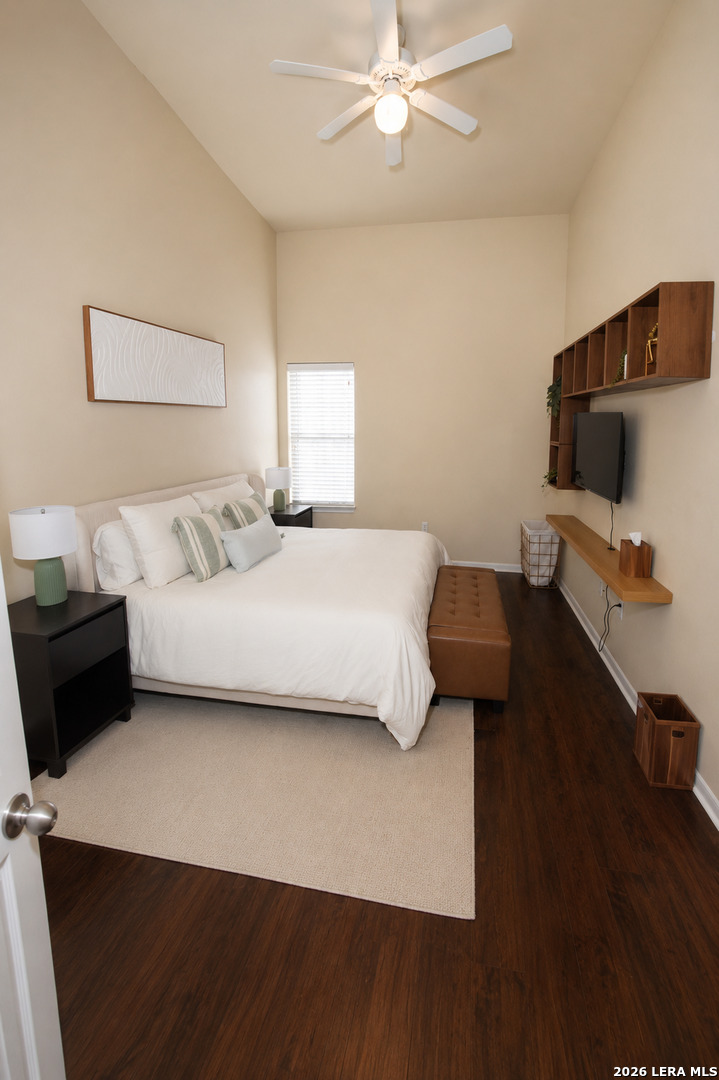 6160 Eckhert Road, Unit 804 San Antonio, TX 78240 - Photo 19 of 38 a bedroom with a bed and a flat screen tv