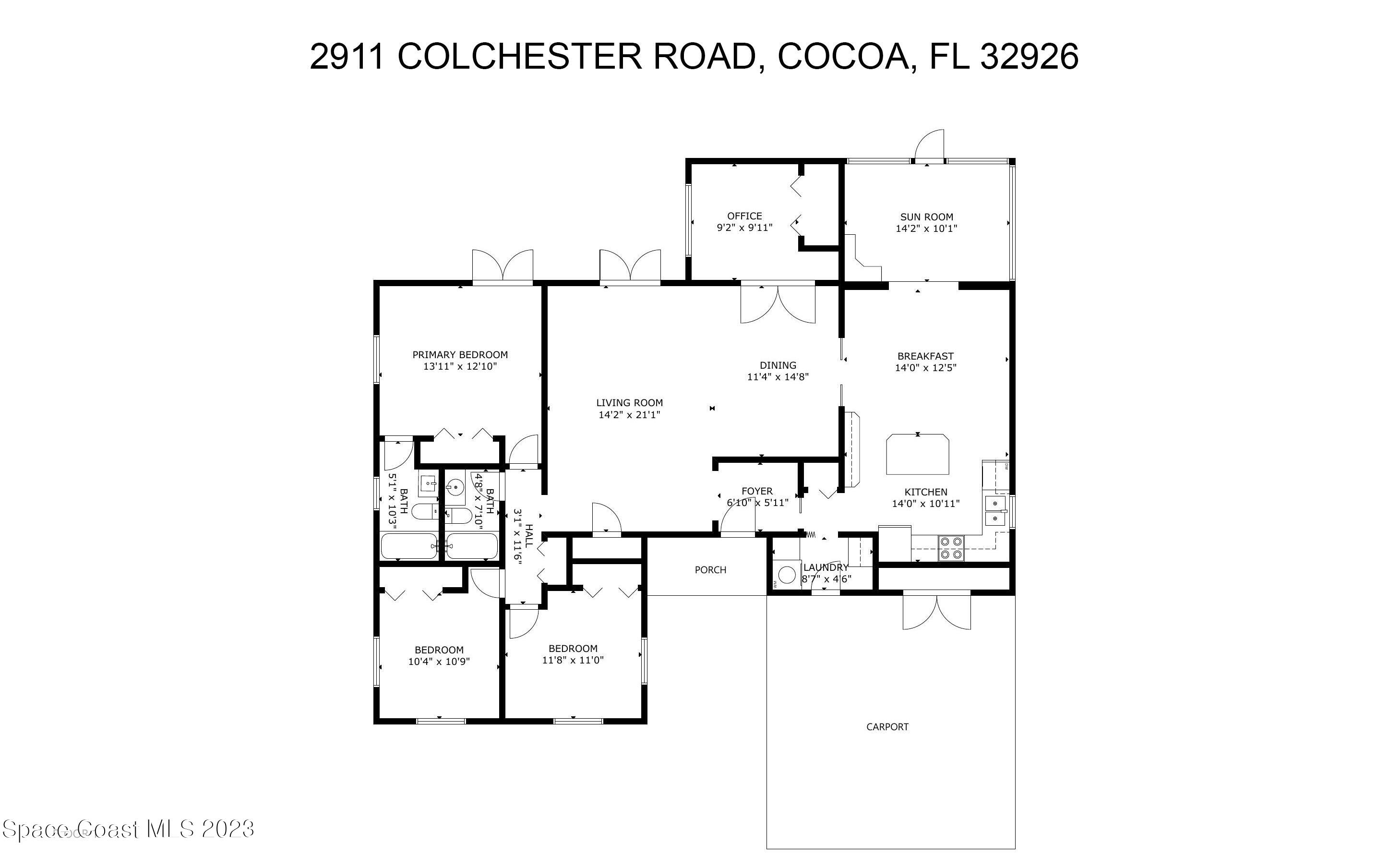 2911 Colchester Road Cocoa, FL 32926 - Photo 24 of 24 2911 Colchester Rd Floorplan