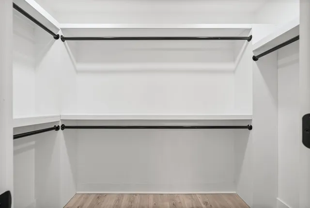 a close up view of closet