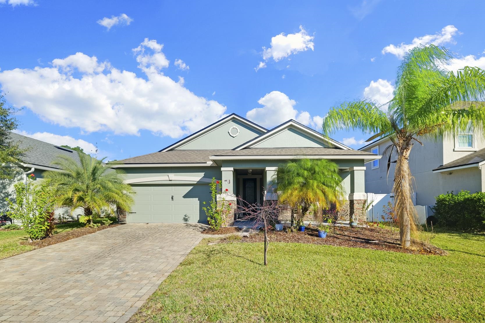 a view of a house with patio