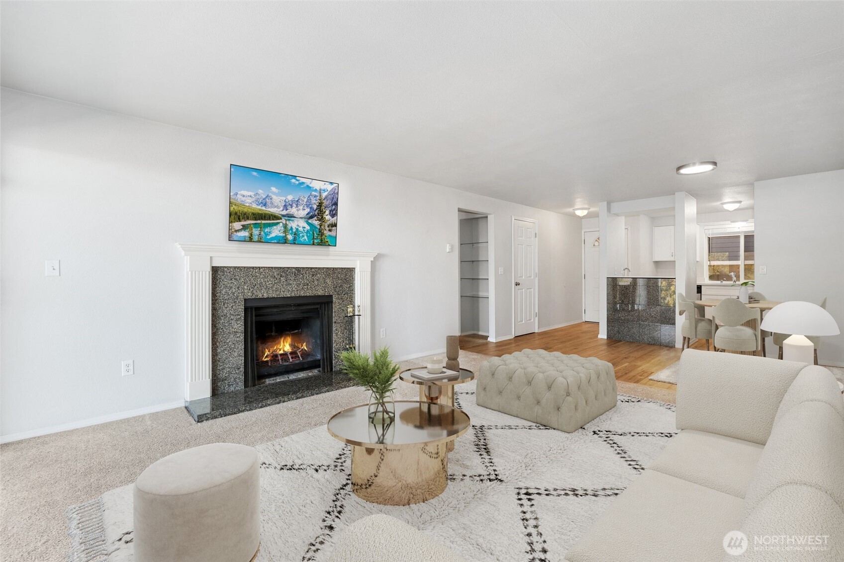 1010 North J Street, Unit 2 Tacoma, WA 98403 - Photo 6 of 29 a living room with furniture and a fireplace
