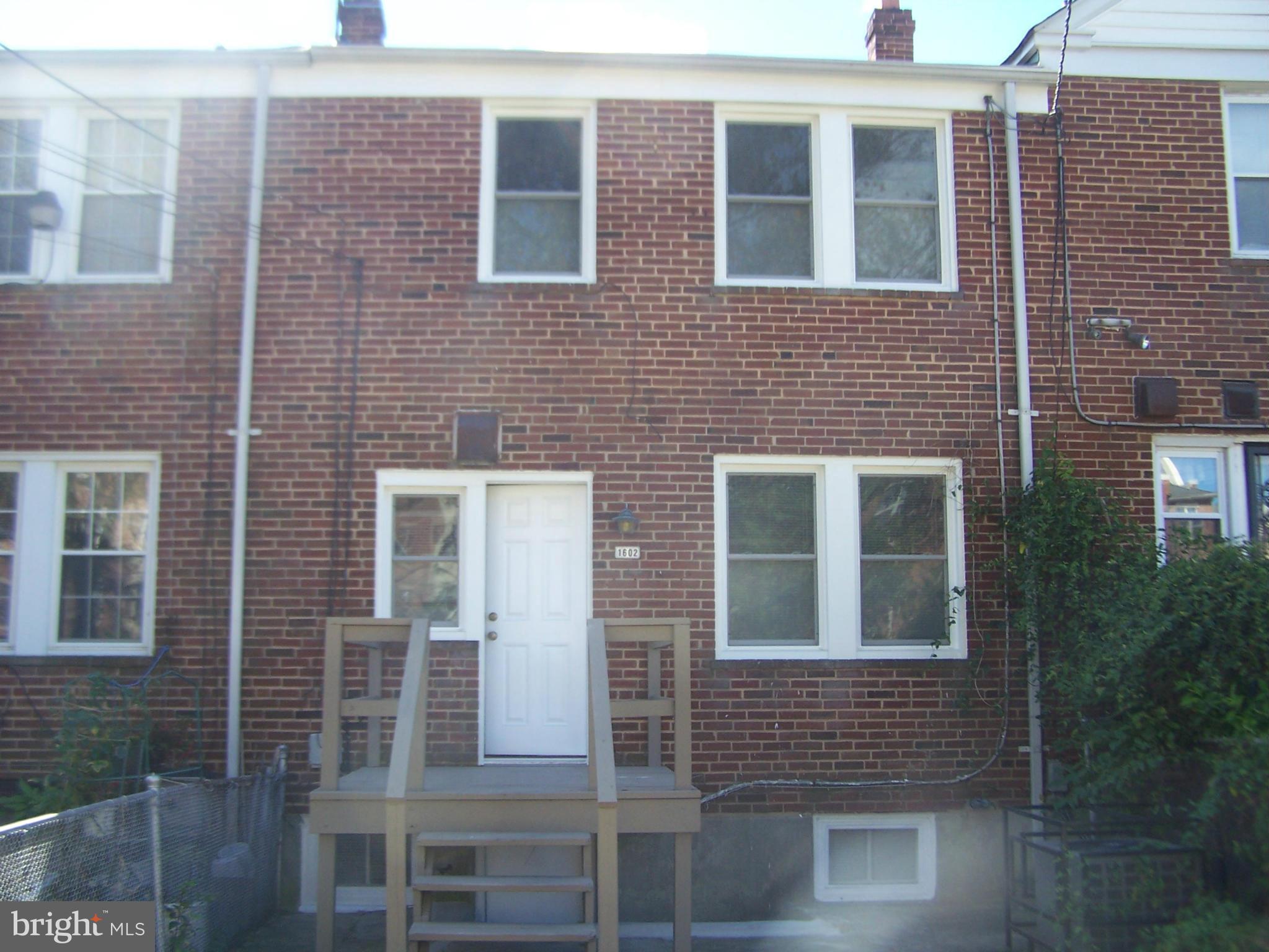 1602 East Cold Spring Lane Baltimore, MD 21218 - Photo 2 of 13 Exterior (Rear)