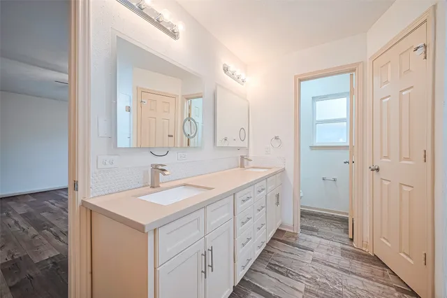 a view of small space with racks on the wall