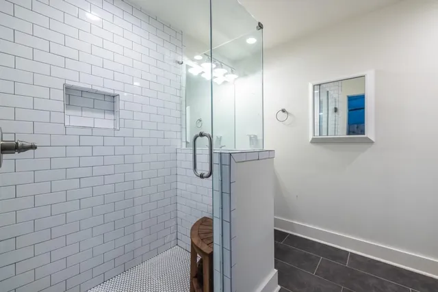 a bathroom with a shower