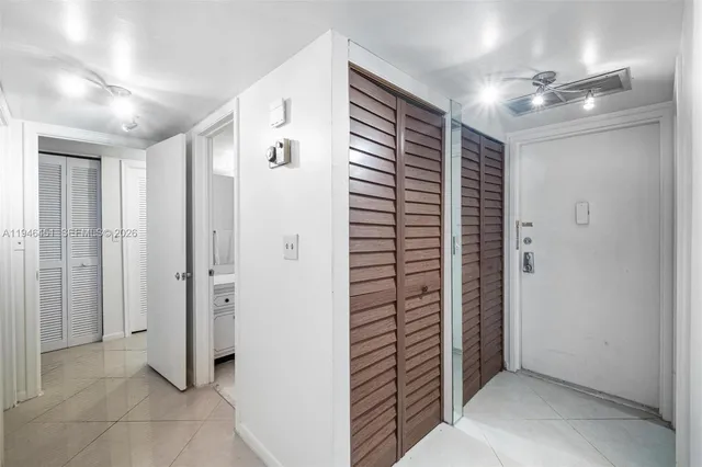 a view of hallway with shower