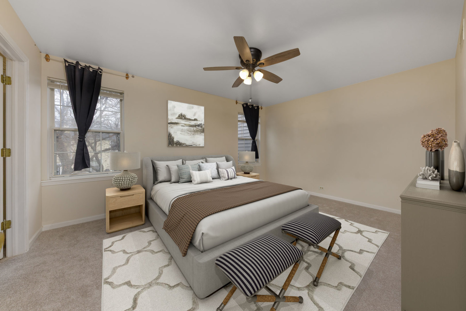 1604 Pebble Beach Circle Elgin, IL 60123 - Photo 24 of 37 a bedroom with a bed and a chandelier