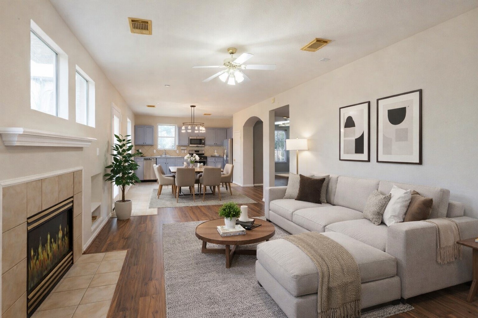 Virtually Staged Family Room