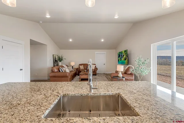 view of a living room and kitchen