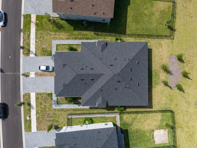 an aerial view of a house