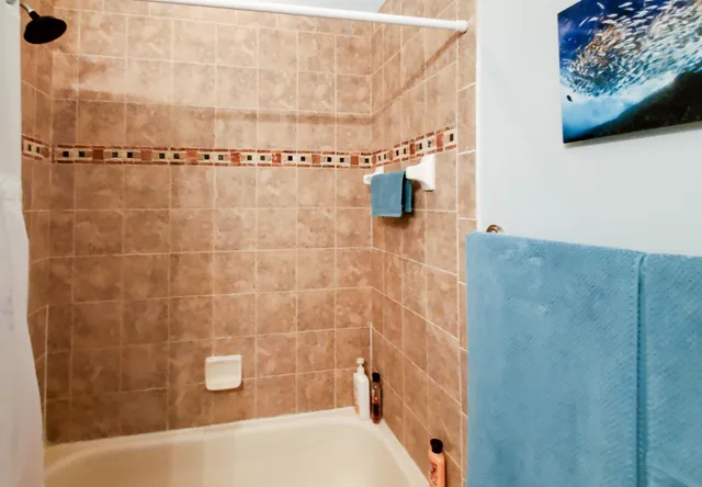 a bathroom with a shower