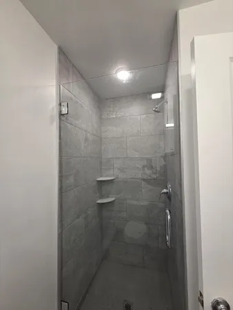 a bathroom with a shower