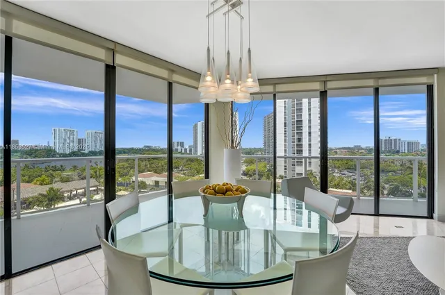 a view of a balcony with city view
