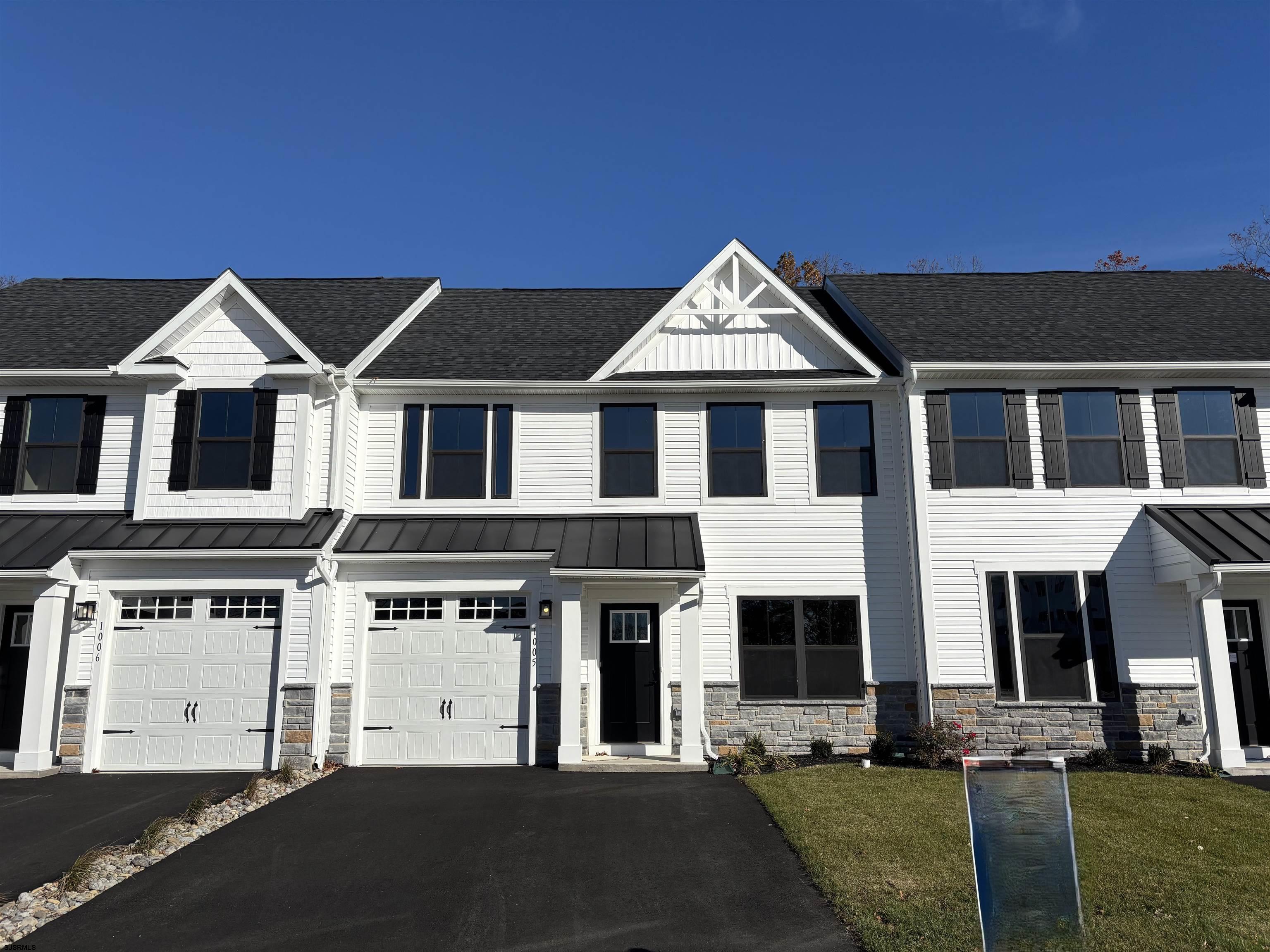 a front view of a house with windows