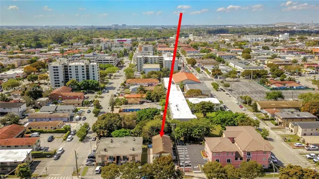 an aerial view of multiple house