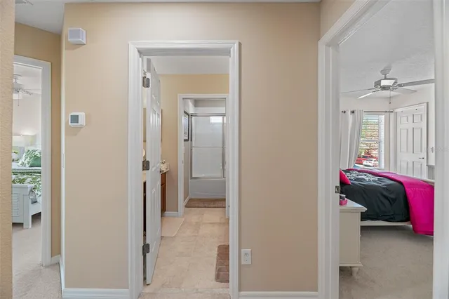 a bedroom with a bed and furniture