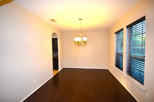 a view of a room with a window