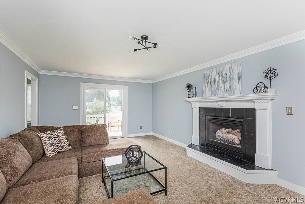 4005 Kings Gate Road Chester, VA 23831 - Photo 3 of 48 a living room with furniture and a fireplace