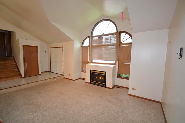 317 Wheatfield Road Matteson, IL 60443 - Photo 4 of 14 an empty room with fireplace cabinet and windows