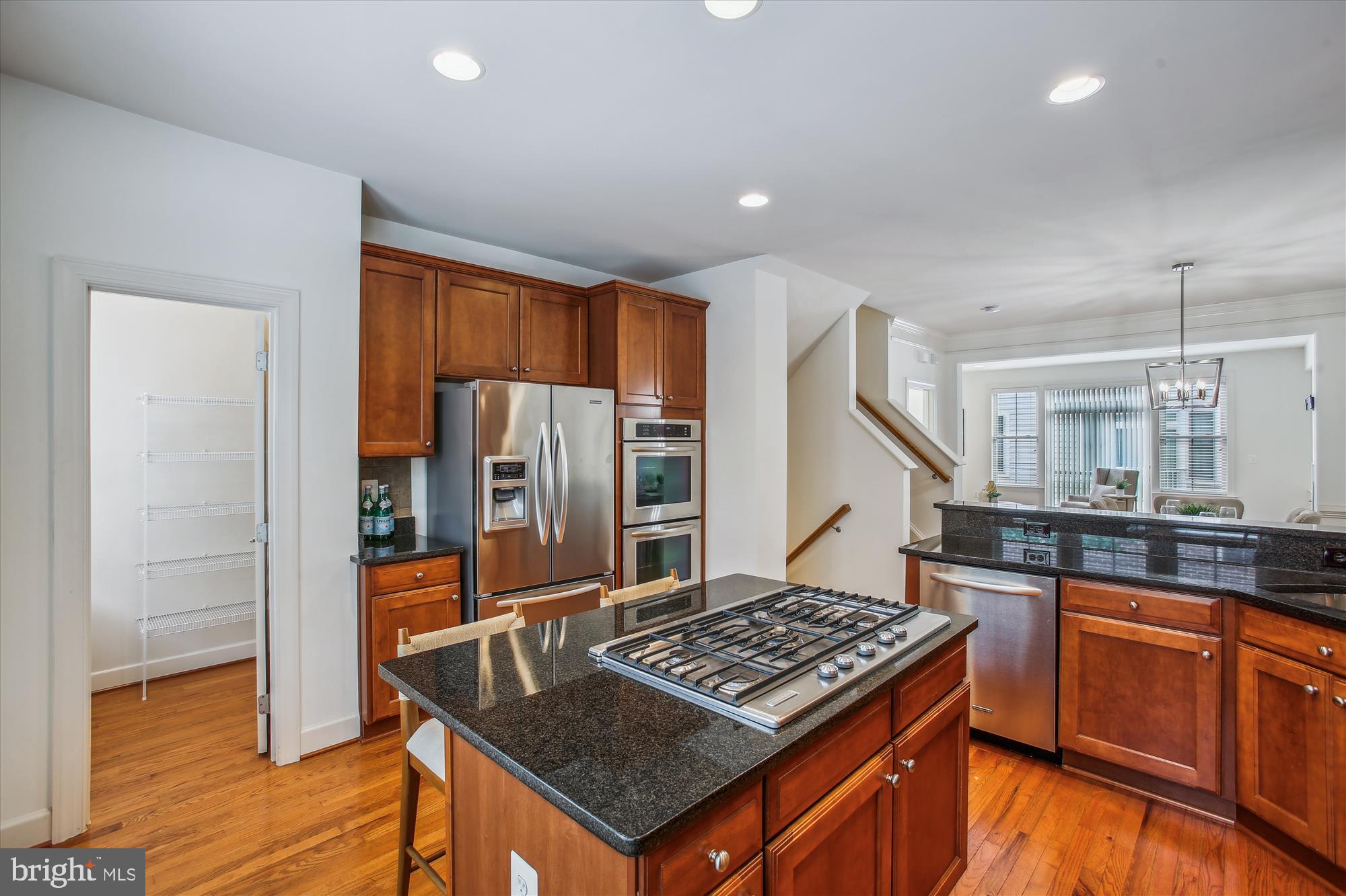 Gas cooking w/ retractable downdraft hood