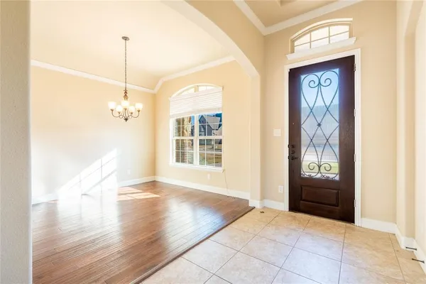 a view of an entryway with a window