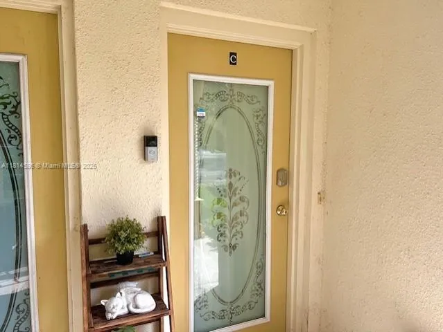 a view of a front door of house