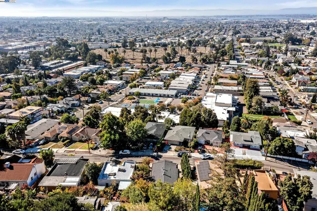 an aerial view of a city
