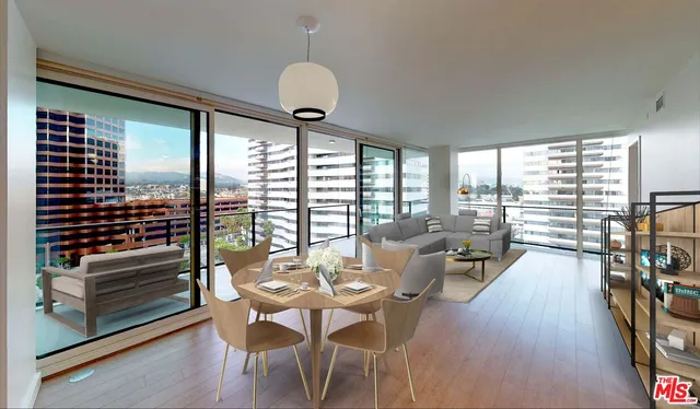 a very nice looking living room with a large window and furniture