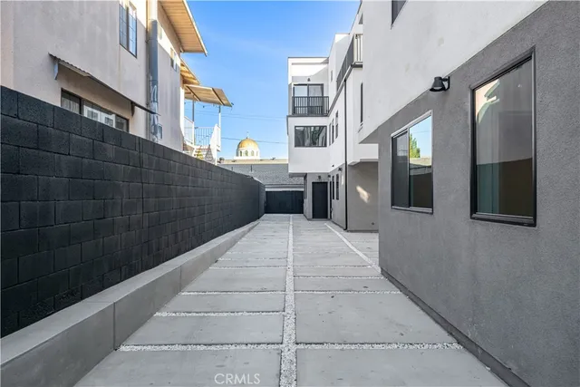a view of a street with a building