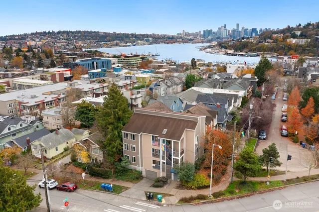 an aerial view of a city