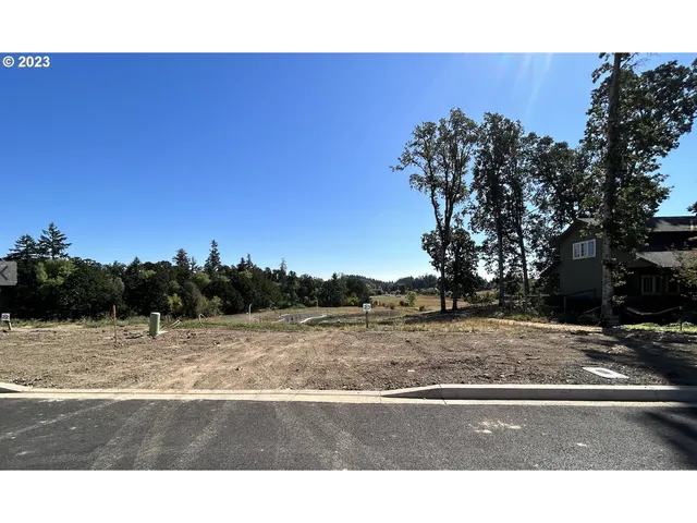 a view of a street with a yard