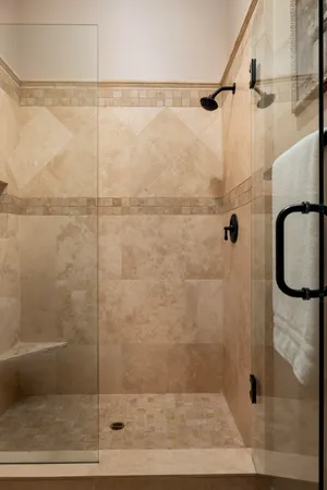 a bathroom with a shower