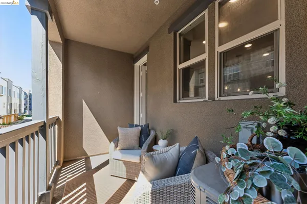 a view of a swimming pool and lounge chair