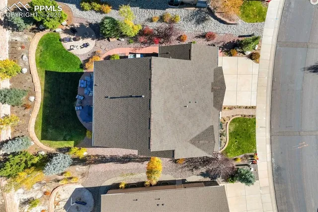 a bird view of a house