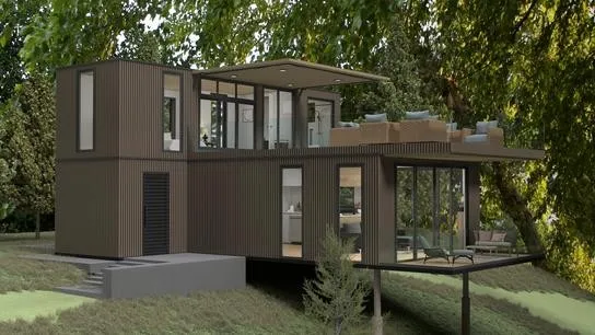 a kitchen with stainless steel appliances granite countertop a refrigerator a sink a stove and white cabinets