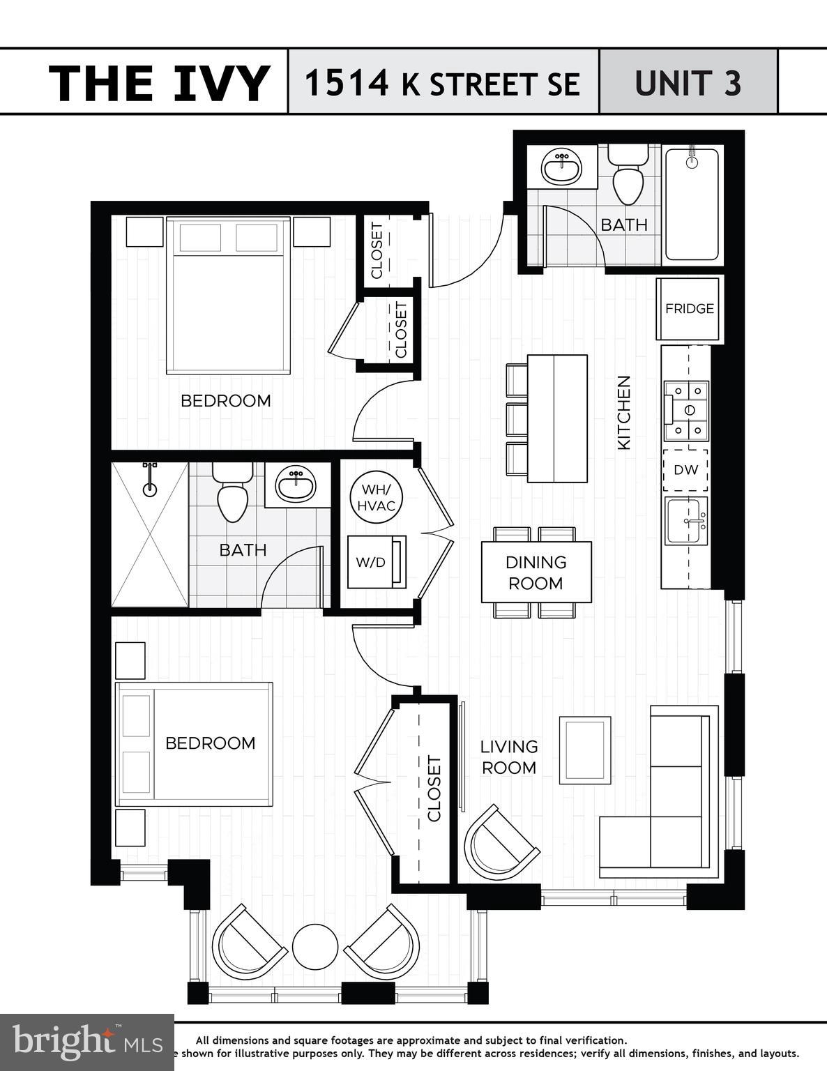 1514 K Street Southeast, Unit 3 Washington, DC 20003 - Photo 14 of 14 Unit floor plan