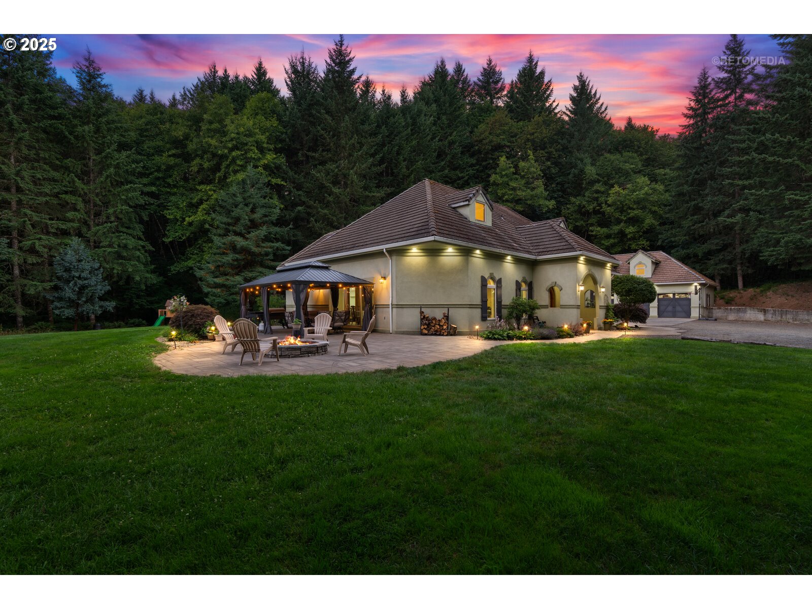 40811 Northwest Linklater Road North Plains, OR 97133 - Photo 2 of 48 a aerial view of a house with swimming pool and garden