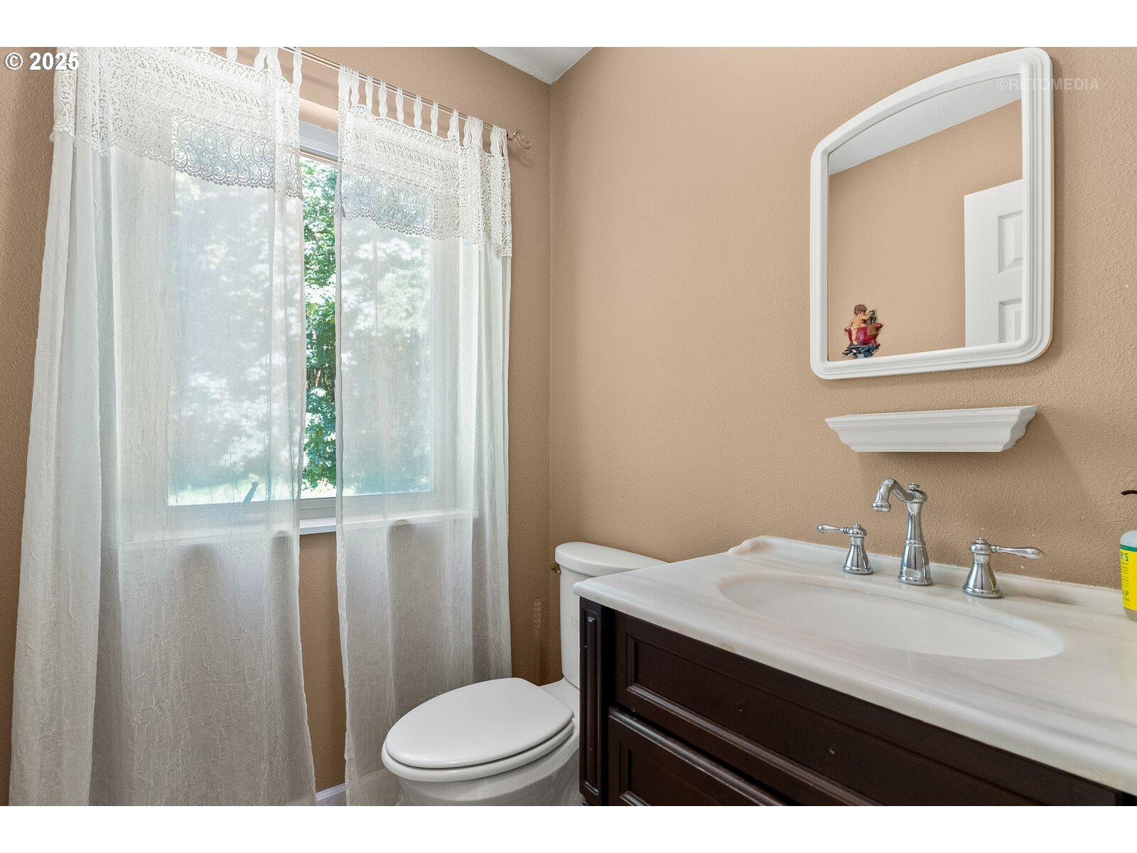 40811 Northwest Linklater Road North Plains, OR 97133 - Photo 40 of 48 a bathroom with a granite countertop sink toilet and mirror