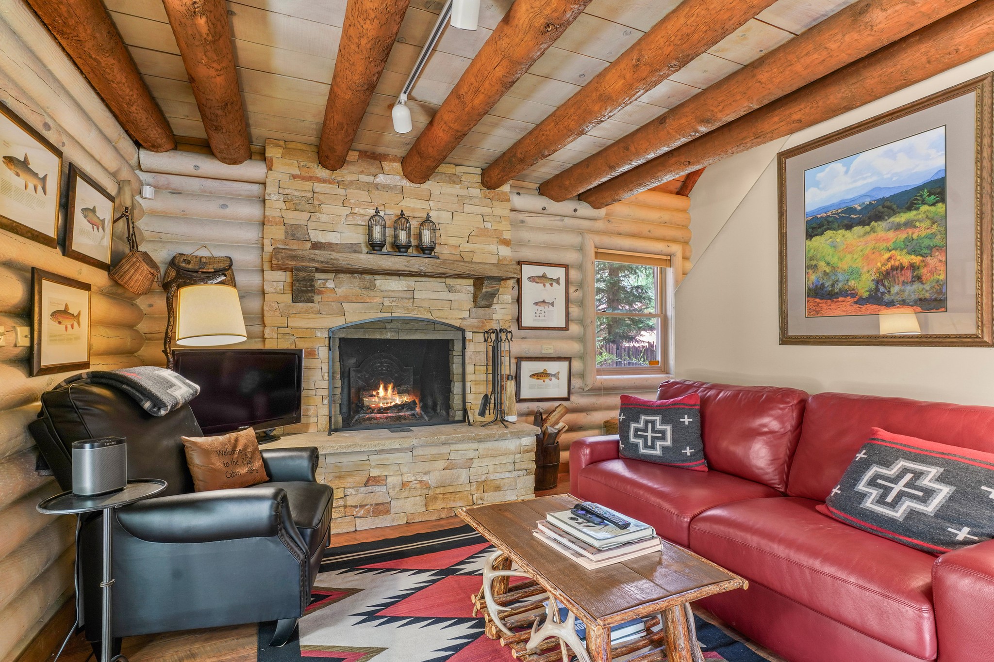 Fireplace in Den