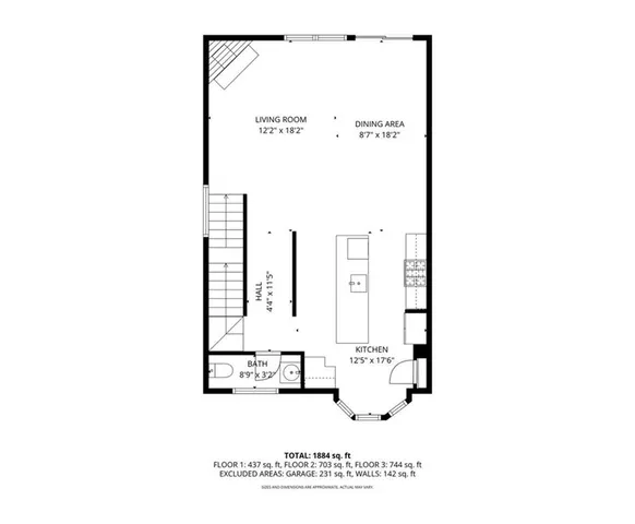 a picture of a bench in front of a building