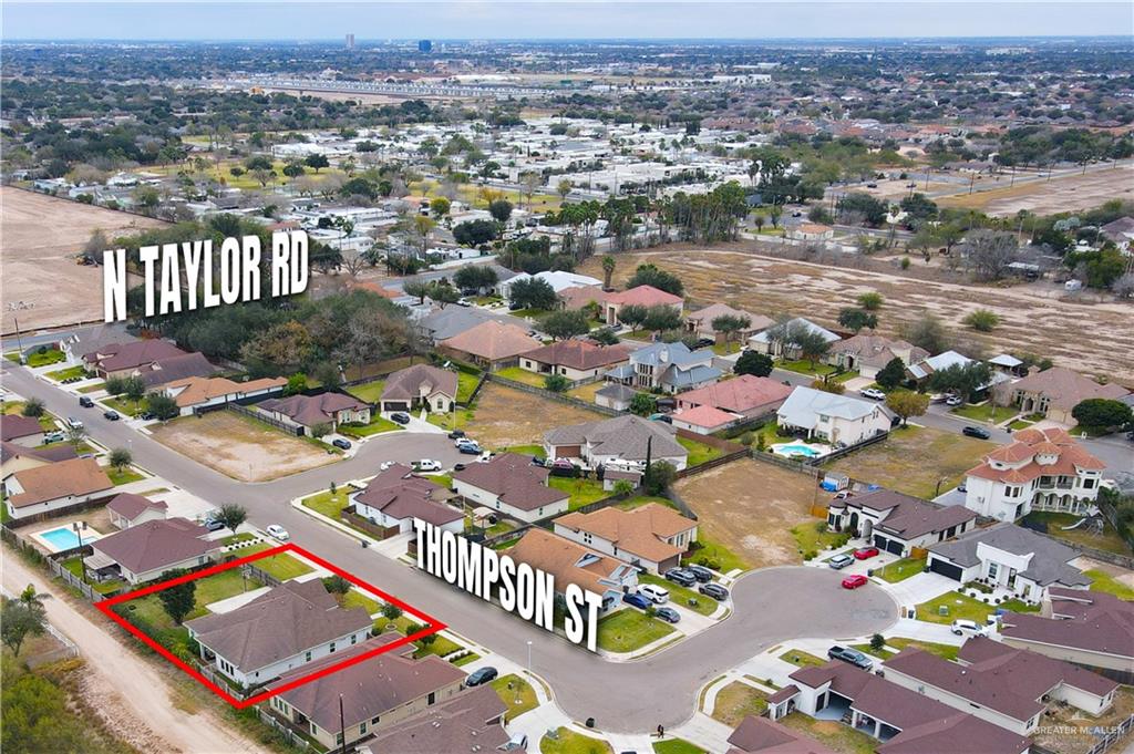 2701 Thompson Street Mission, TX 78573 - Photo 23 of 23 Aerial view of property's location featuring property parcel outlined